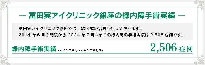 緑内障治療実績